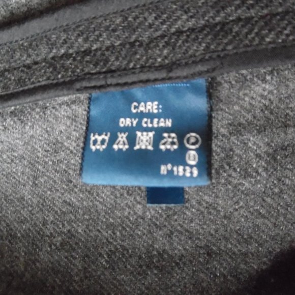 Ralph Laurent Blue Label Gray Wrap Chevron Wool Real Leather Trim Skirt 4 - Picture 10 of 13